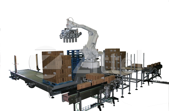 Робот паллетизатор коробок с 2-х линий apsol_rp_box